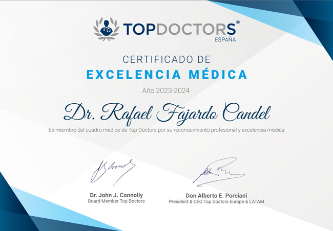 certificado excelencia doctor rafael fajardo candel